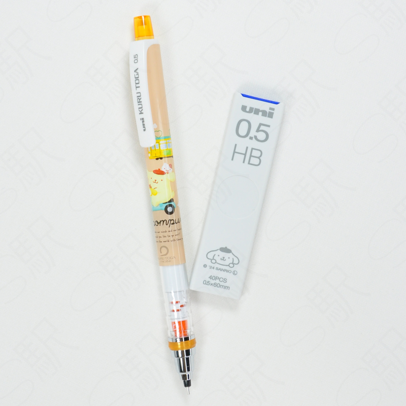 Mitsubishi Pencil Kurutoga Mechanical Pencil 0.5mm with Mechanical Pencil Refill x Sanrio - Pompompurin